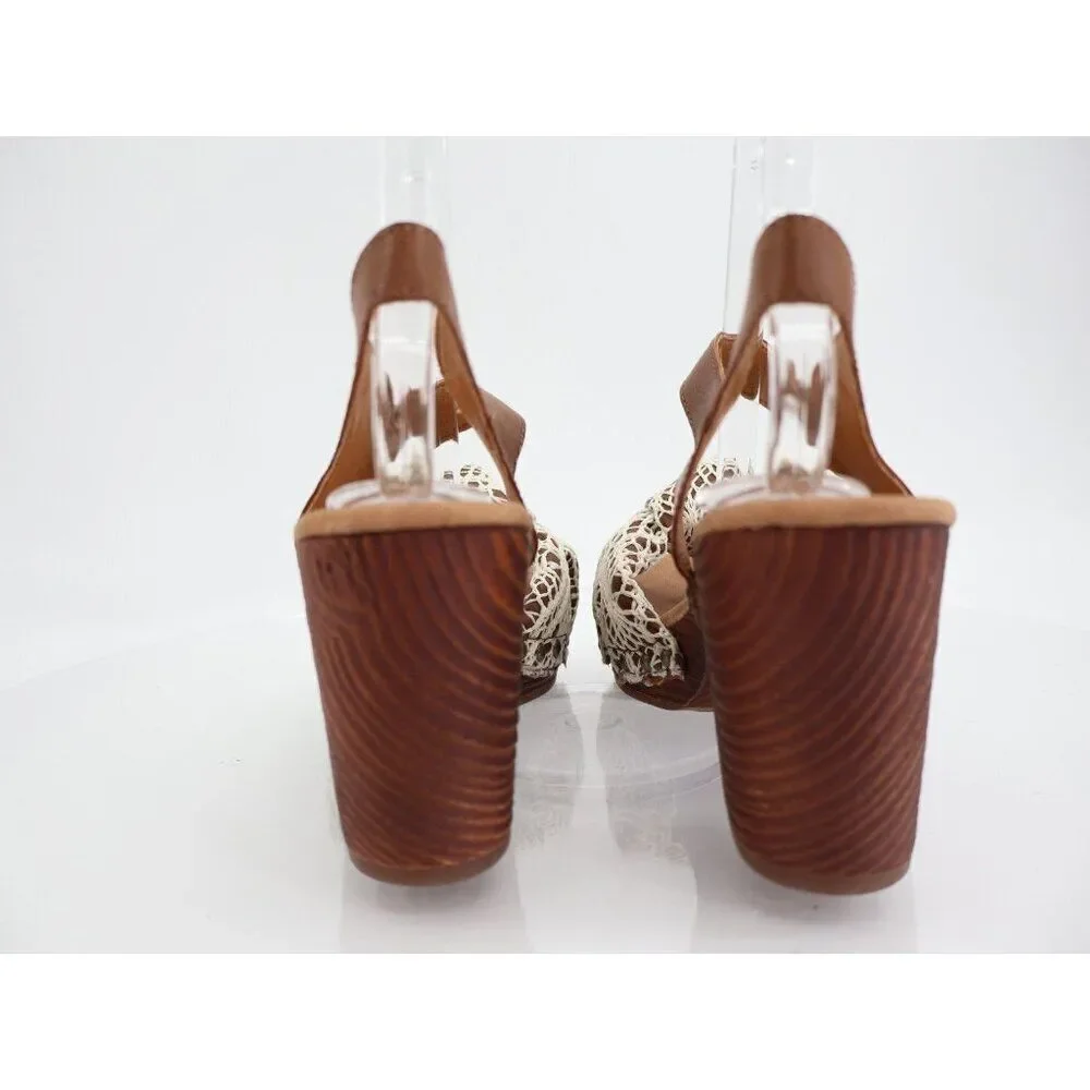 Korks Kork Ease Natalia Women’s Slingback Sandals Platform Heel Crochet Size 10